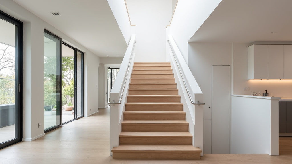 Monte-escalier droit avec rail escamotable dans une maison à Suresnes