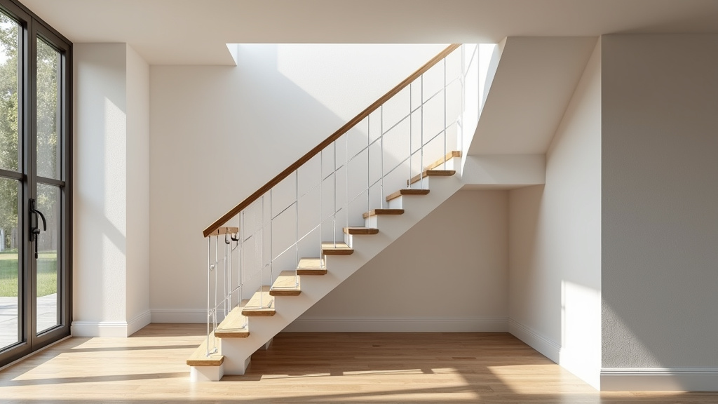 Monte-escalier droit dans une maison à L