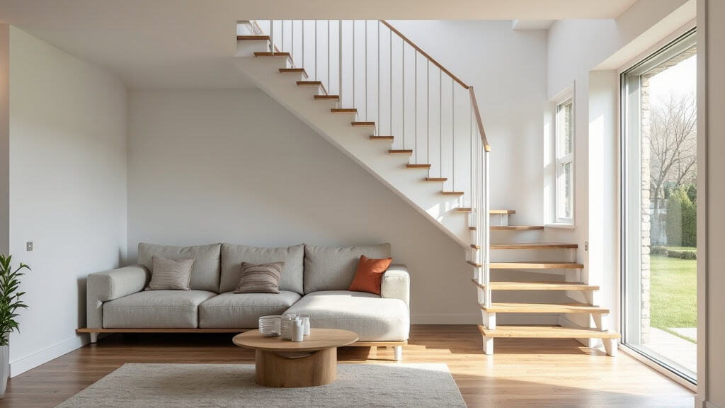 Monte-escalier droit en fonctionnement dans une maison à Gorcy
