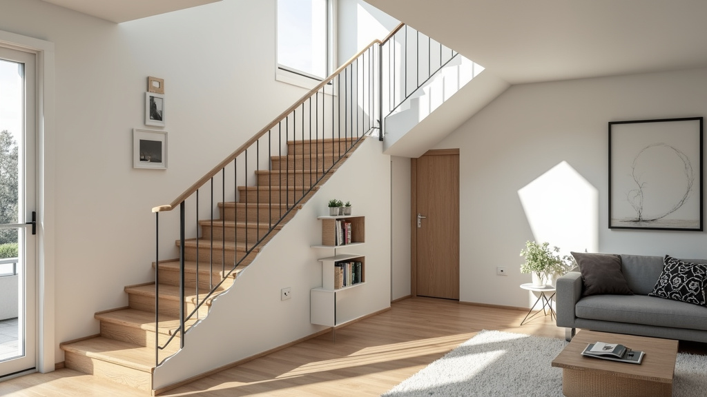 Monte-escalier droit en fonctionnement dans une maison de Le Bourget-du-Lac