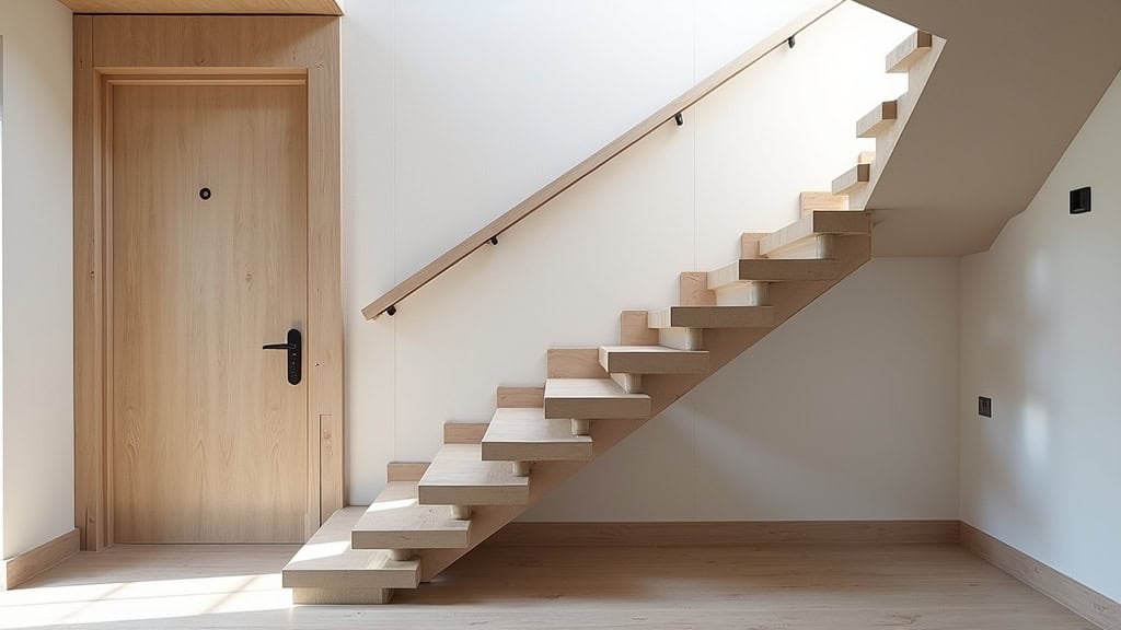 Monte-escalier droit en fonctionnement dans une maison de Neuf-Mesnil