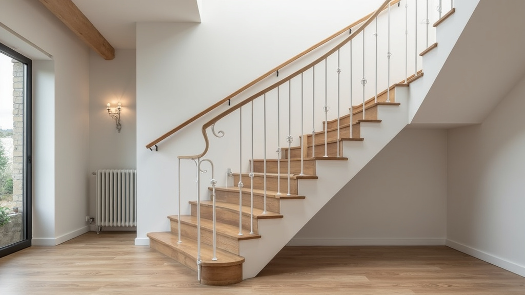 Monte-escalier droit installé dans un escalier intérieur à Chaumont-sur-Loire