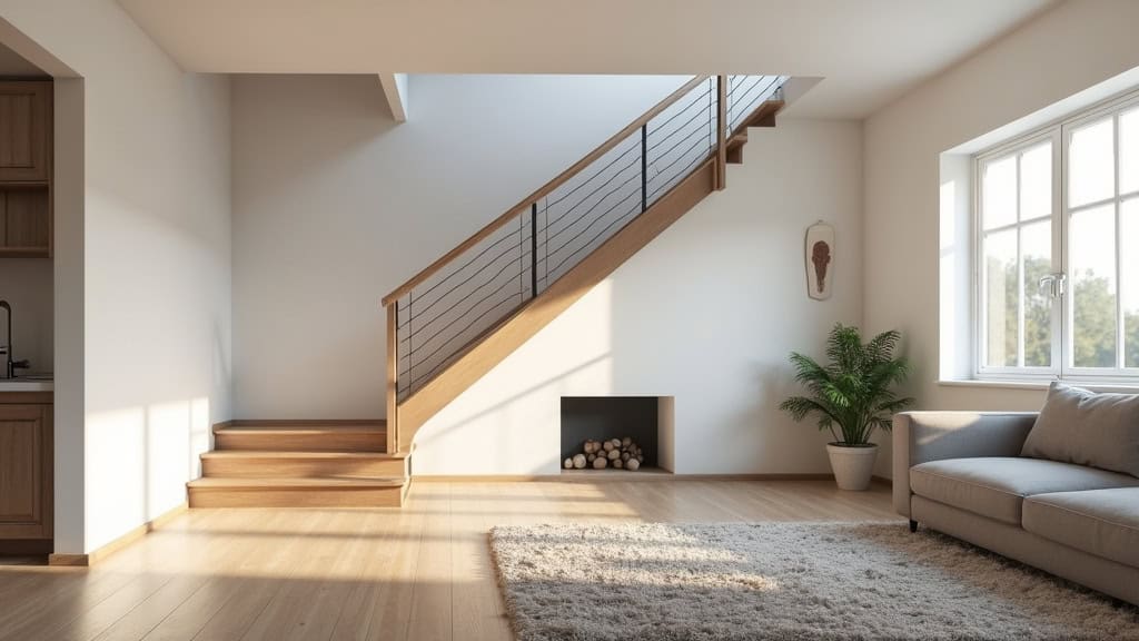 Monte-escalier droit installé dans une habitation à Locmaria-Grand-Champ