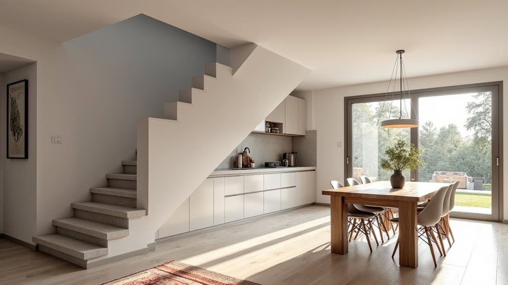 Monte-escalier droit installé dans une maison à Aime-la-Plagne vue d