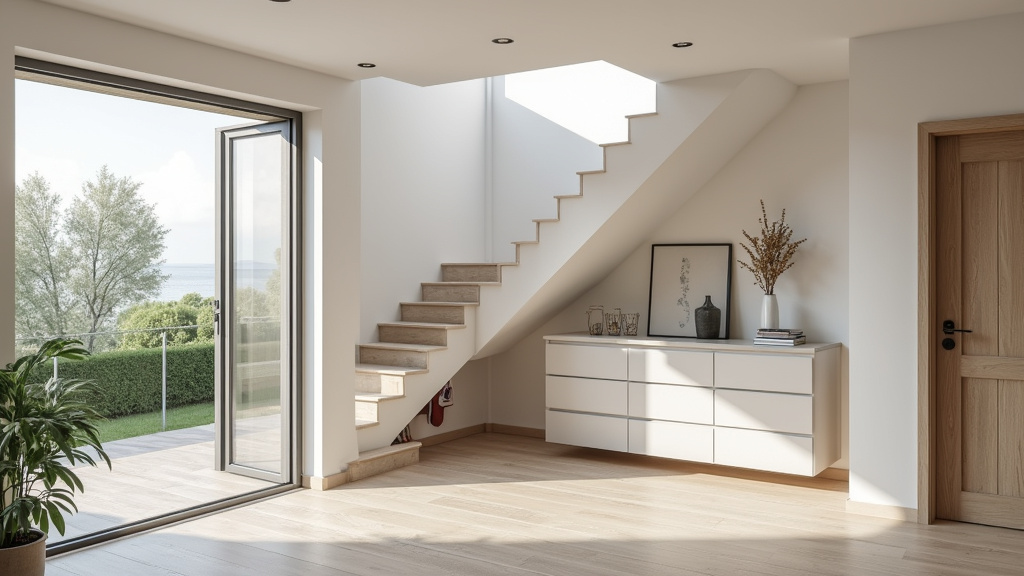 Monte-escalier droit installé dans une maison à Athies