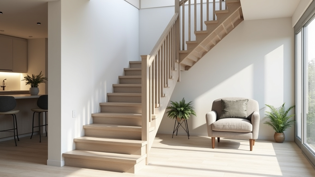Monte-escalier droit installé dans une maison à Buchy, vue d