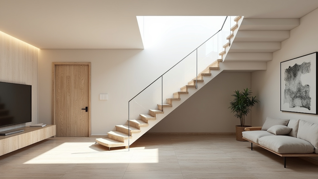 Monte-escalier droit installé dans une maison à Cayenne, vue de l