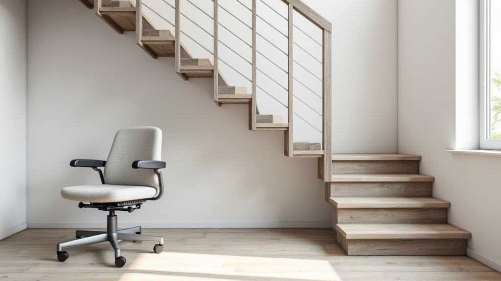 Monte-escalier droit installé dans une maison à Colpo, avec un siège ergonomique sur un escalier linéaire