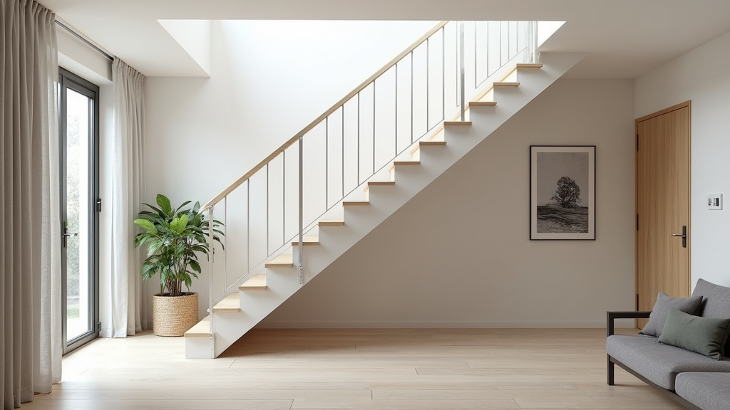 Monte-escalier droit installé dans une maison à Curgies