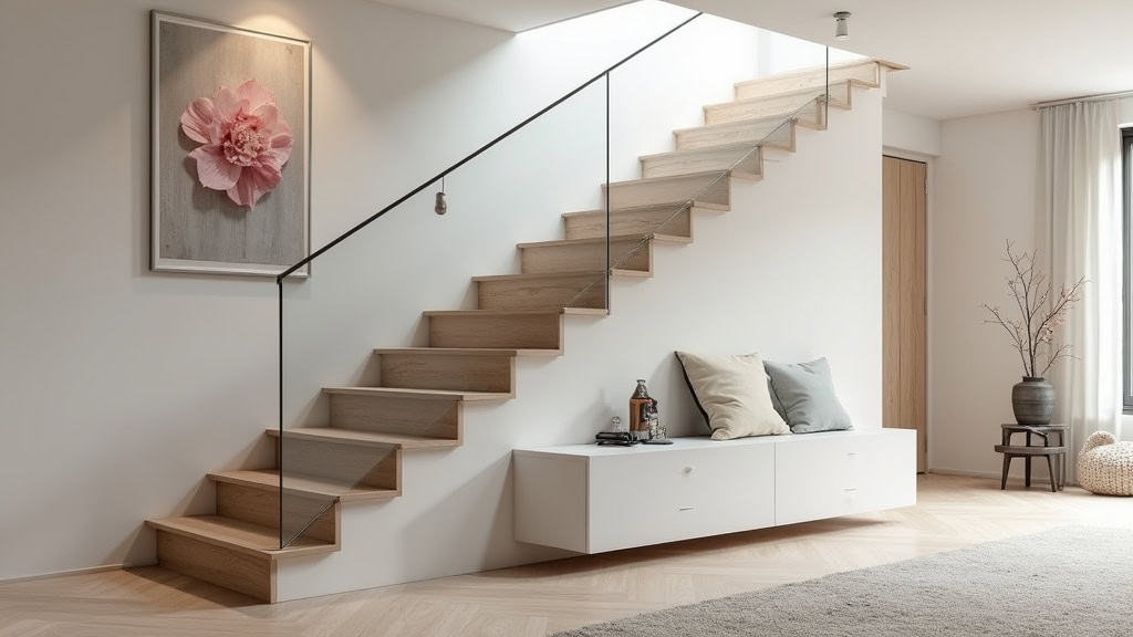 Monte-escalier droit installé dans une maison à Hénon