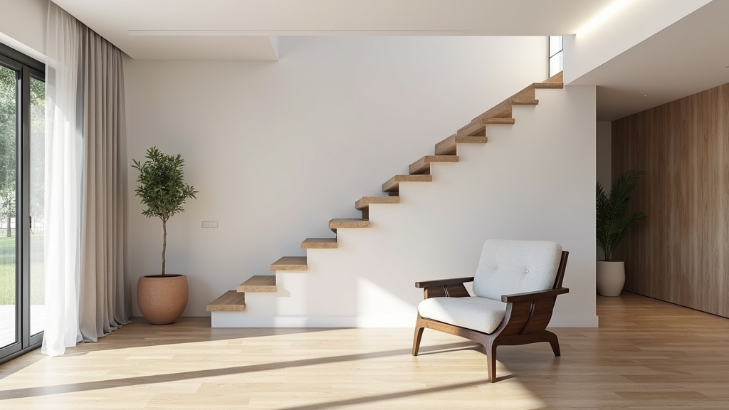 Monte escalier droit installé dans une maison à La Cluse-et-Mijoux