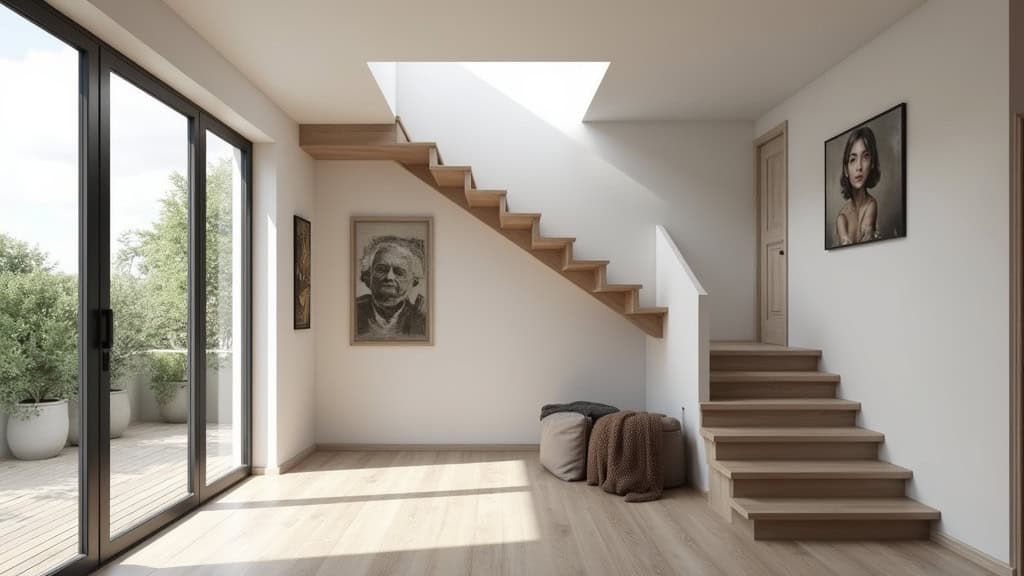 Monte-escalier droit installé dans une maison à Lacrouzette