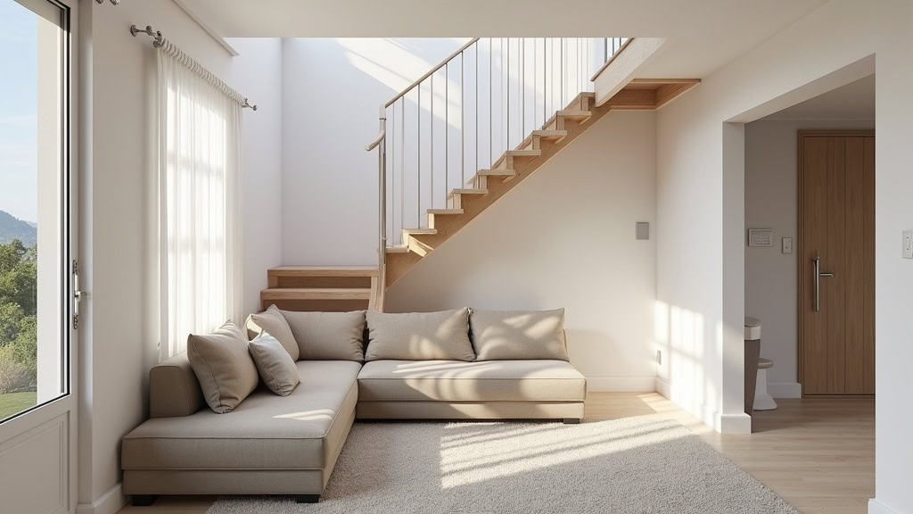 Monte-escalier droit installé dans une maison à Menucourt