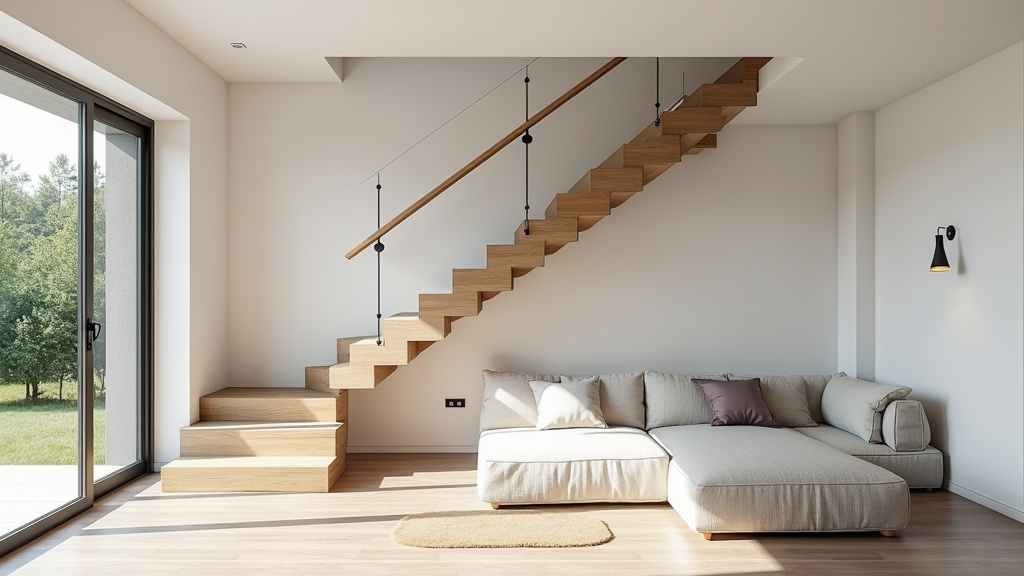 Monte-escalier droit installé dans une maison à Mer