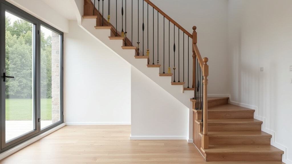 Monte-escalier droit installé dans une maison à Mesnil-Roc