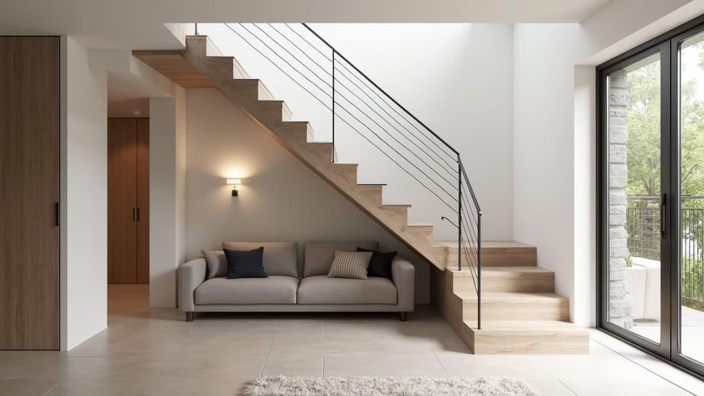 Monte-escalier droit installé dans une maison à Molières