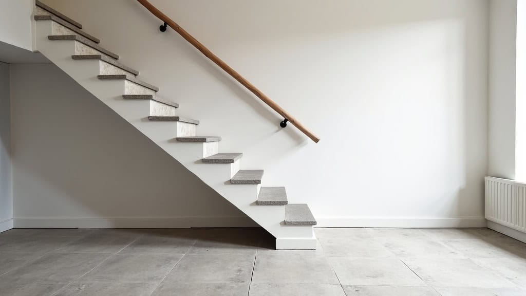 Monte-escalier droit installé dans une maison ancienne à Mareuil-sur-Ourcq