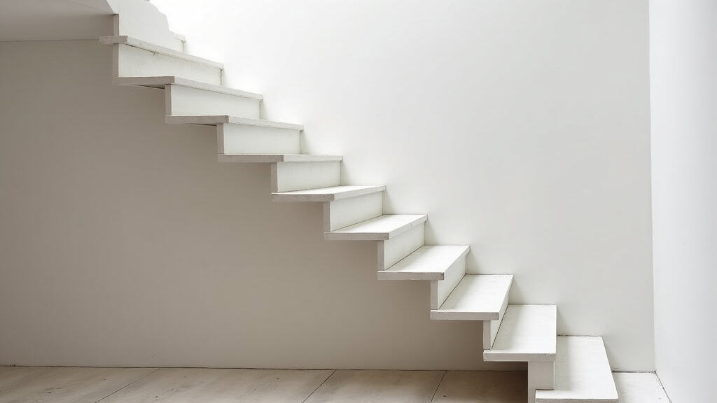 Monte-escalier droit installé dans une maison ancienne de Venasque, vue de face