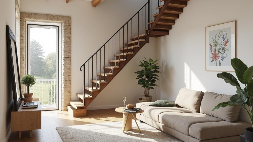 Monte-escalier droit installé dans une maison traditionnelle à La Tour-du-Crieu