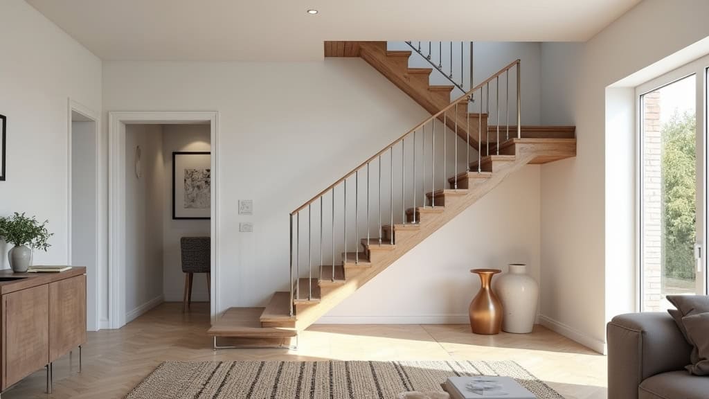 Monte-escalier droit installé dans une maison traditionnelle à Namps-Maisnil