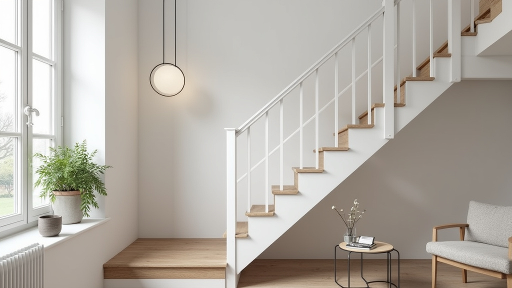 Monte-escalier droit installé dans une maison traditionnelle de Bléneau, avec un rail blanc et un siège ergonomique