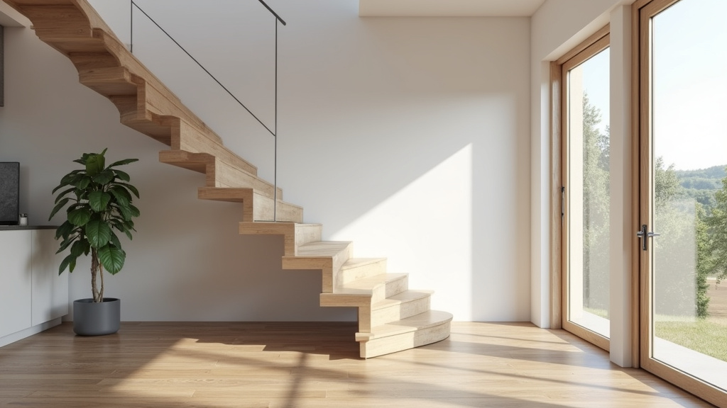 Monte-escalier droit installé dans une maison traditionnelle de Folembray
