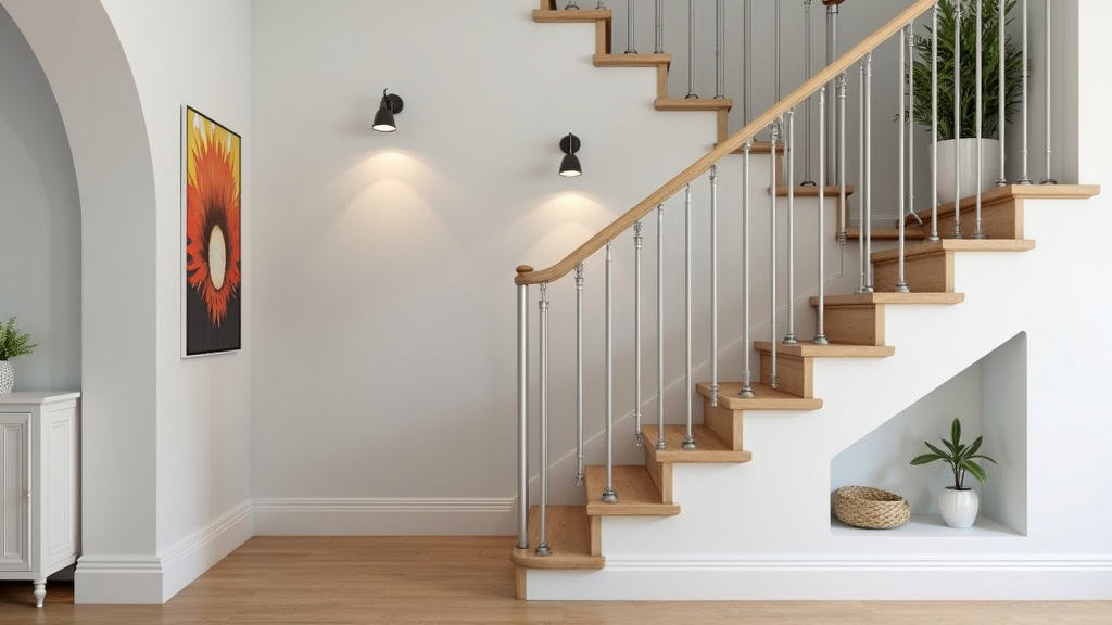 Monte-escalier droit installé sur un escalier classique à Crozon