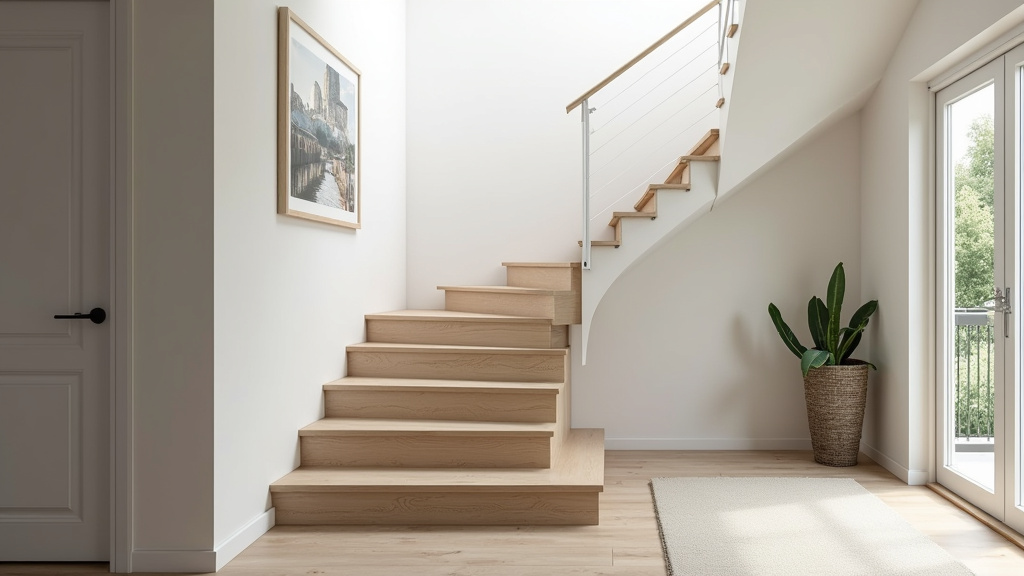 Monte-escalier droit installé sur un escalier droit à Alénya