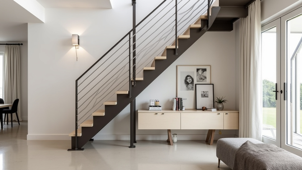 Monte-escalier droit installé sur un escalier droit à Combloux