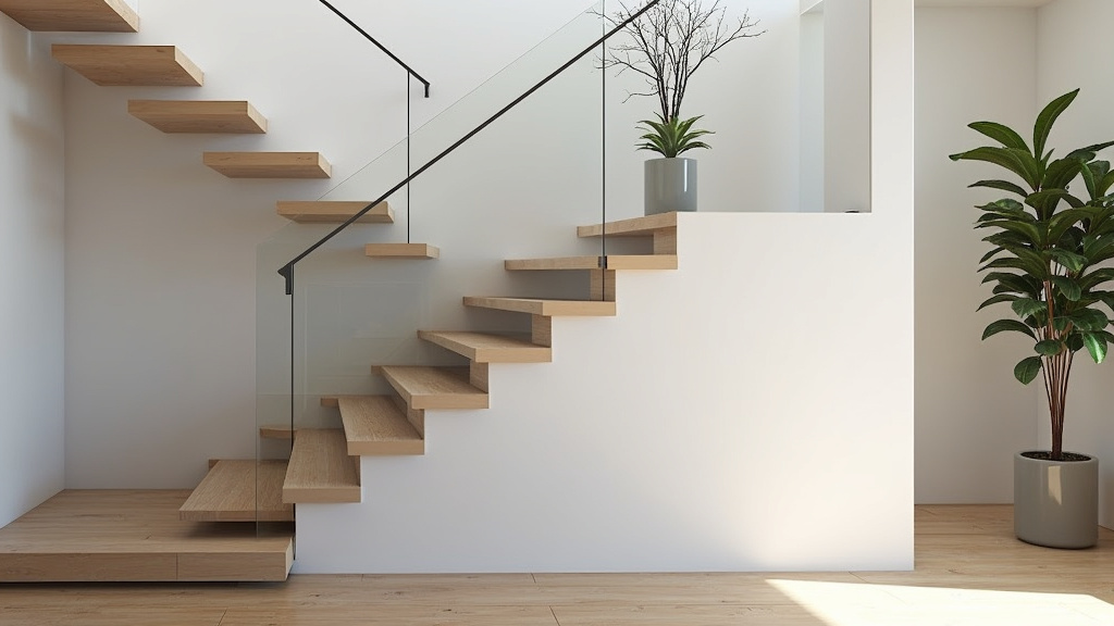 Monte-escalier droit installé sur un escalier droit à Grand-Aigueblanche