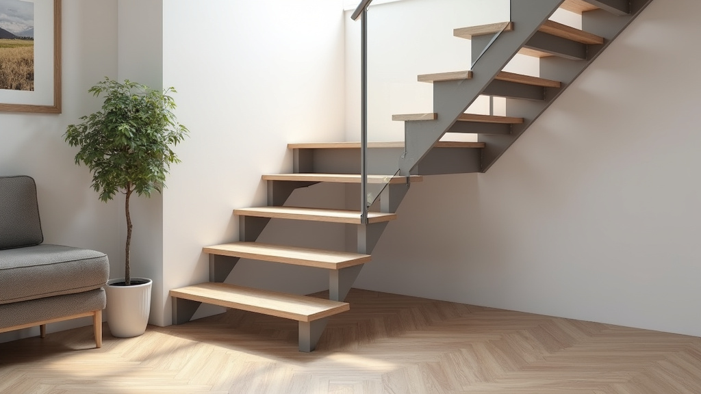 Monte-escalier droit installé sur un escalier droit à Guern (56310)