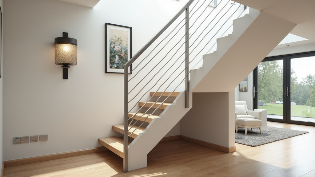 Monte-escalier droit installé sur un escalier droit à Guesnain