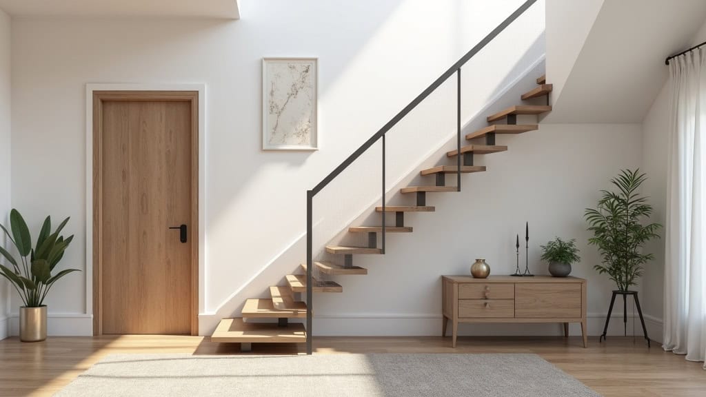 Monte-escalier droit installé sur un escalier droit à Masnières