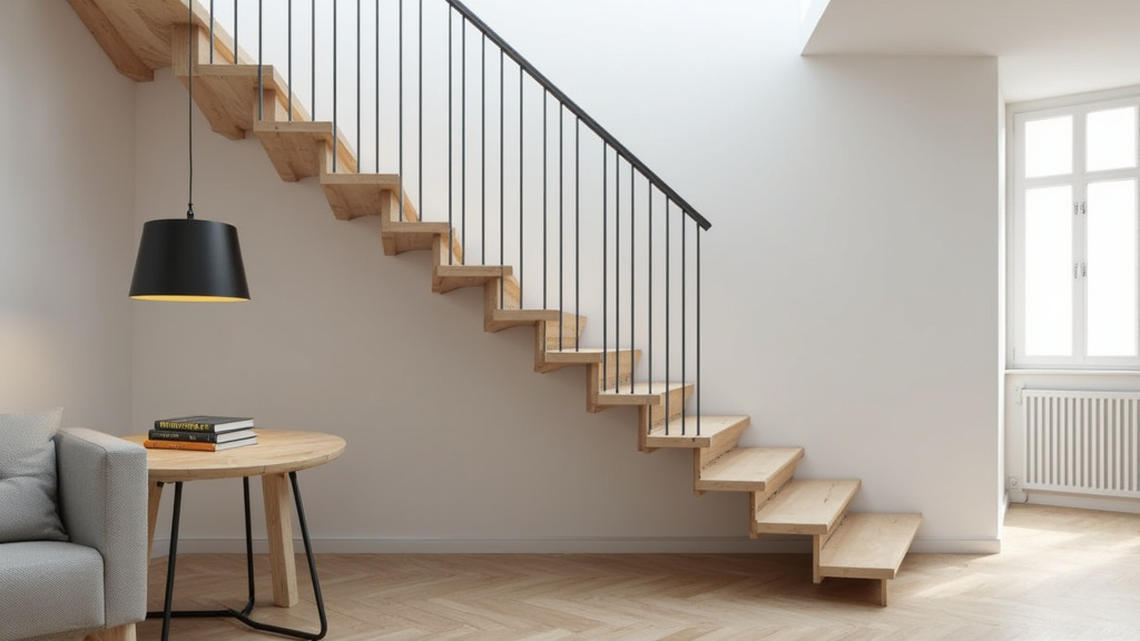 Monte-escalier droit installé sur un escalier droit classique à Aiffres