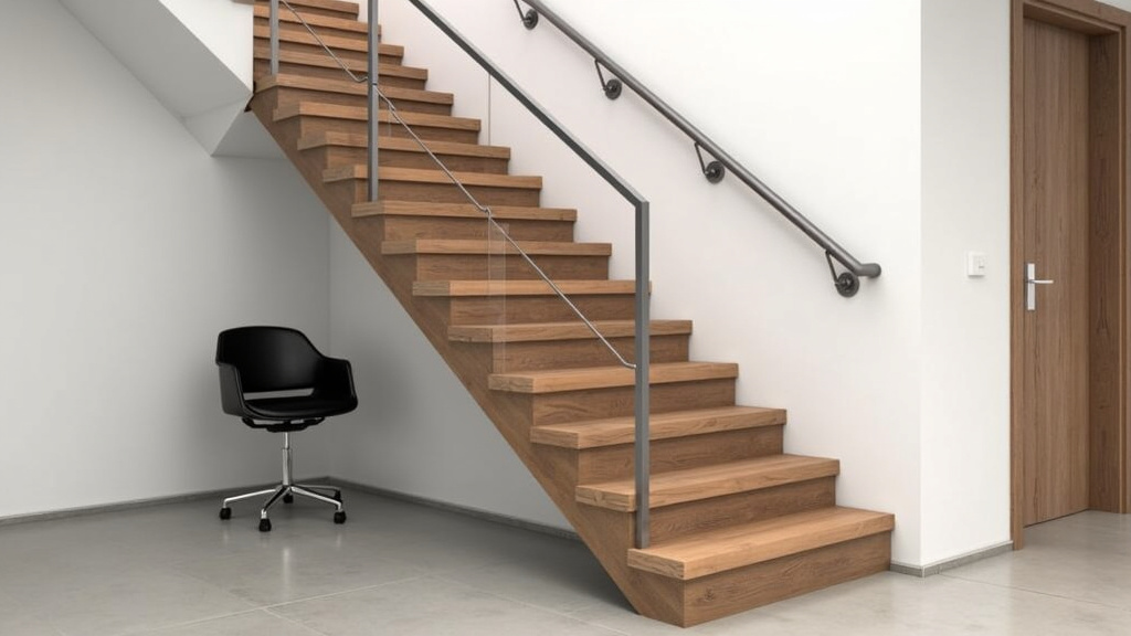 Monte-escalier droit installé sur un escalier en bois à Tavaux, avec siège noir discret et rail métallique