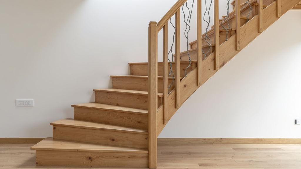 Monte-escalier droit installé sur un escalier en bois avec marches encastrées à Targon