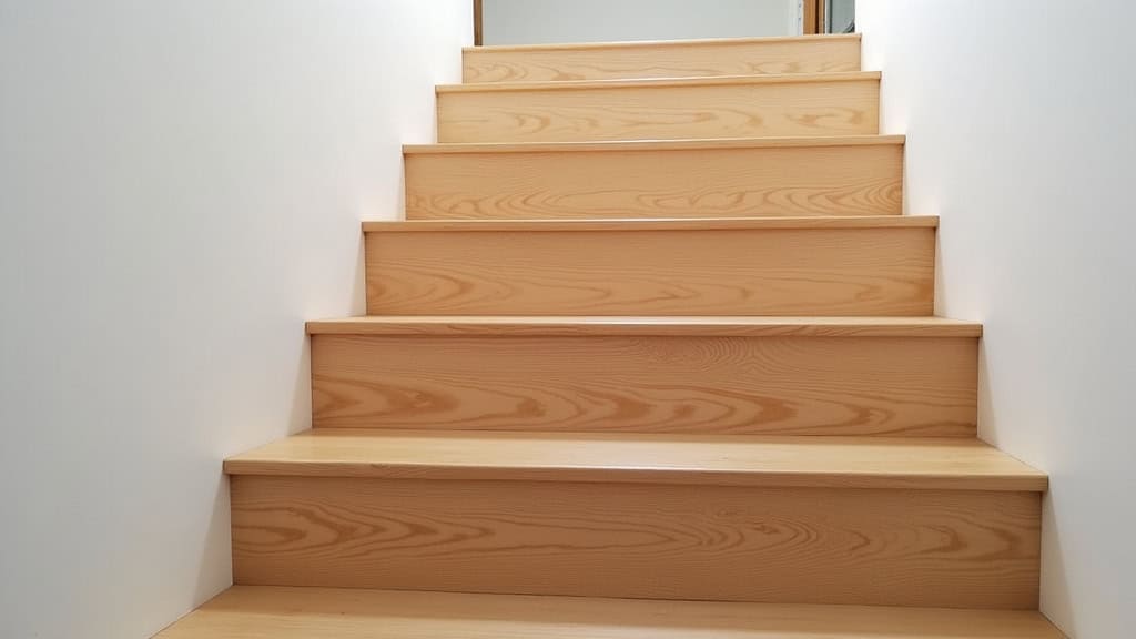 Monte-escalier droit installé sur un escalier en bois dans une maison à Volstroff