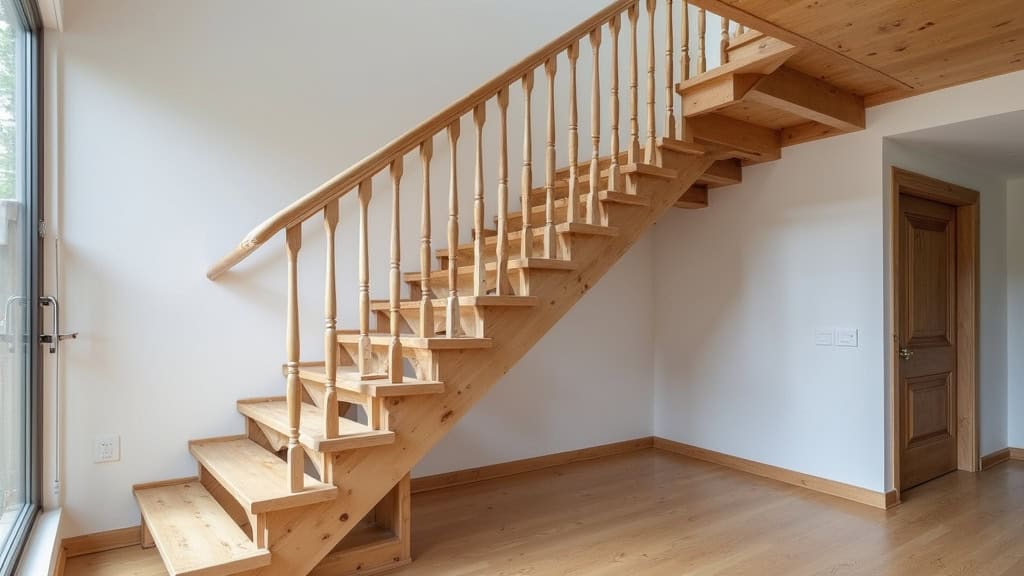 Monte-escalier droit installé sur un escalier en bois dans une maison de Luzarches
