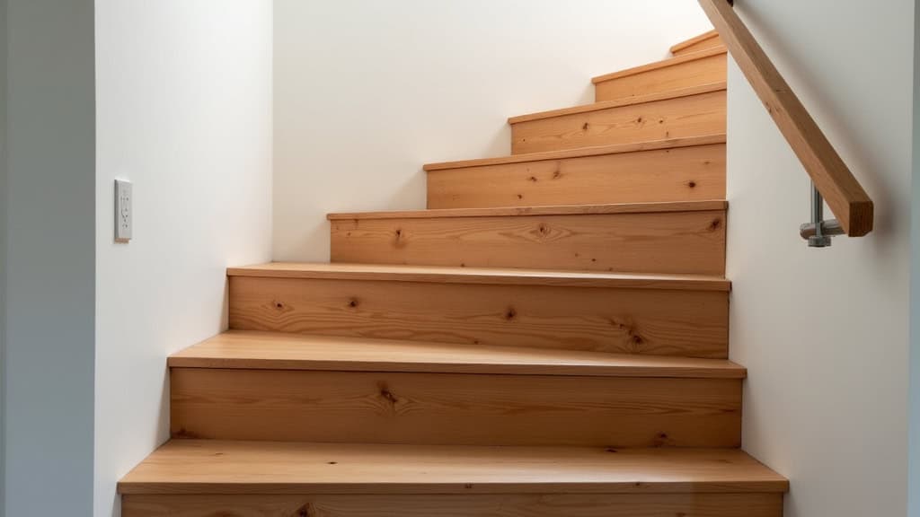 Monte-escalier droit installé sur un escalier en bois dans une maison traditionnelle de Tuffalun