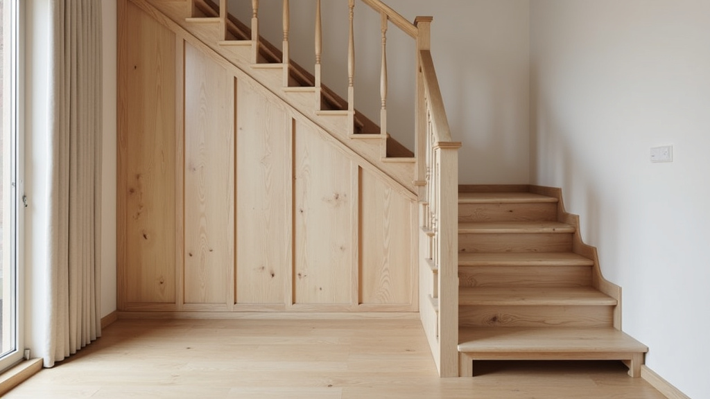 Monte-escalier droit installé sur un escalier en bois dans une maison typique de La Grande-Motte