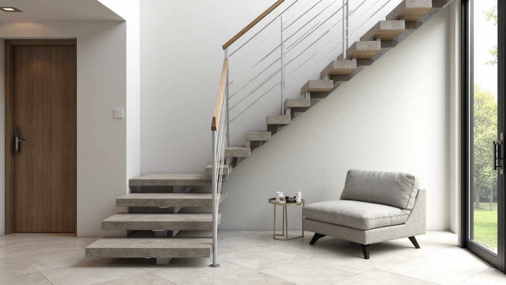 Monte-escalier droit installé sur un escalier en ligne droite à La Coquille