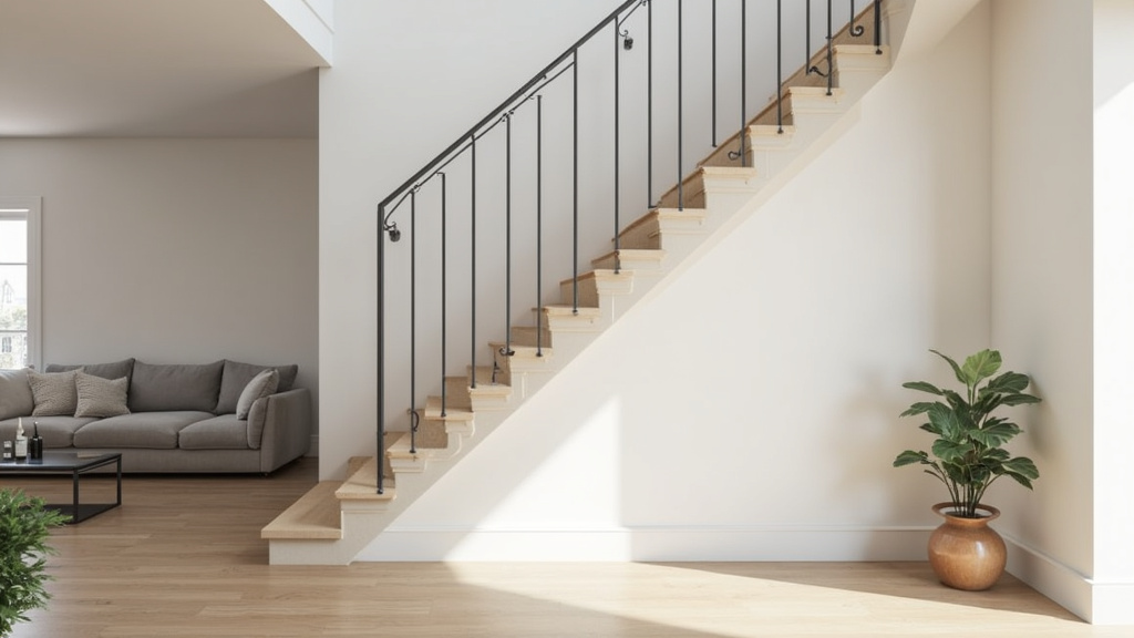 Monte-escalier droit installé sur un escalier intérieur à L