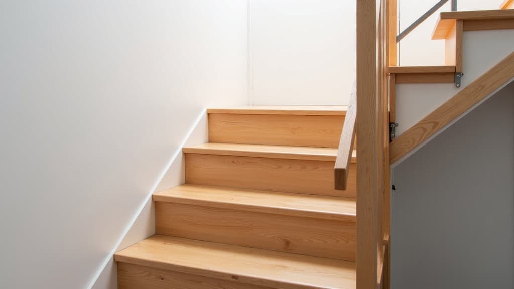 Monte-escalier droit installé sur un escalier intérieur en bois à Cesson-Sévigné, avec siège ergonomique et rail discret