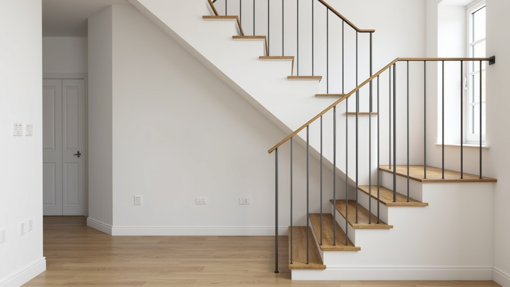 Monte-escalier droit installé sur un escalier rectiligne à L