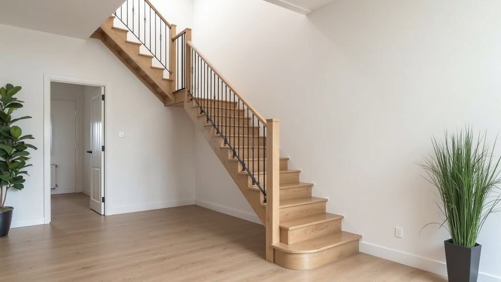 Monte escalier droit installé sur un escalier rectiligne à Parigné-l