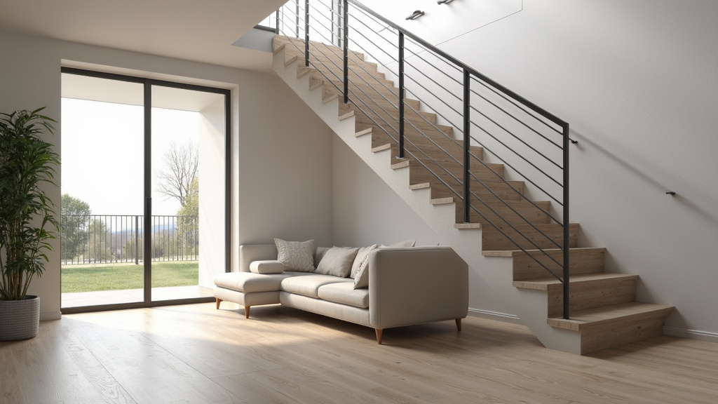 Monte-escalier droit installé sur un escalier sans virage à Castellane