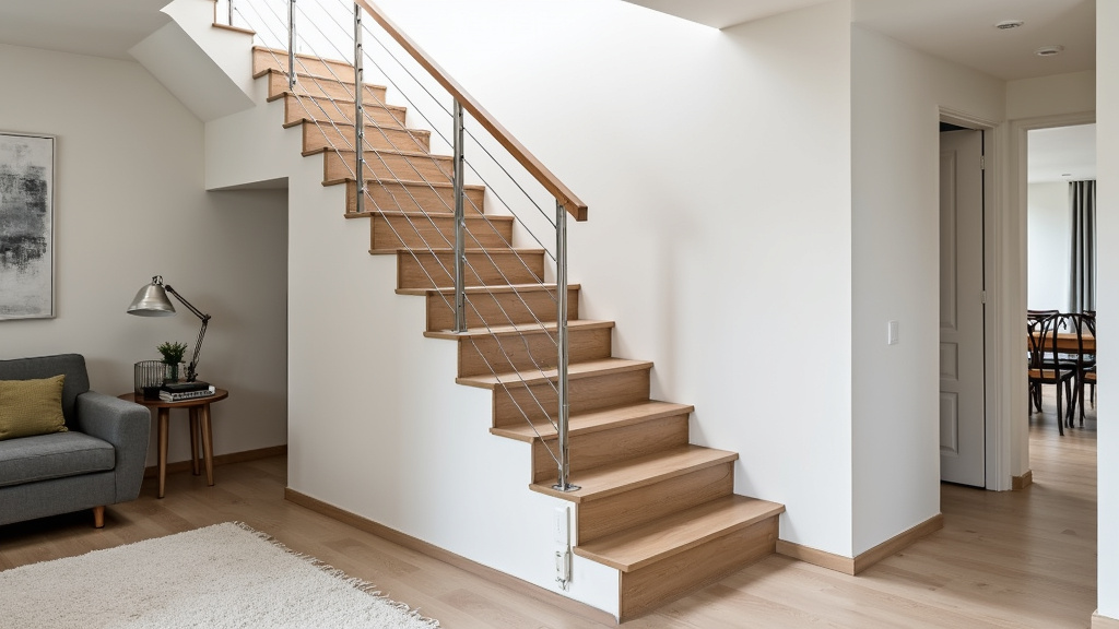 Monte-escalier droit installé sur un escalier simple à Chavigny