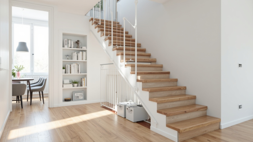 Monte-escalier droit installé sur un escalier simple à Cuinchy