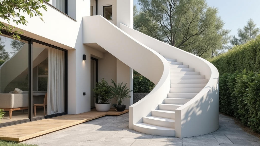 Monte-escalier droit, tournant et extérieur installé dans une maison à Juniville