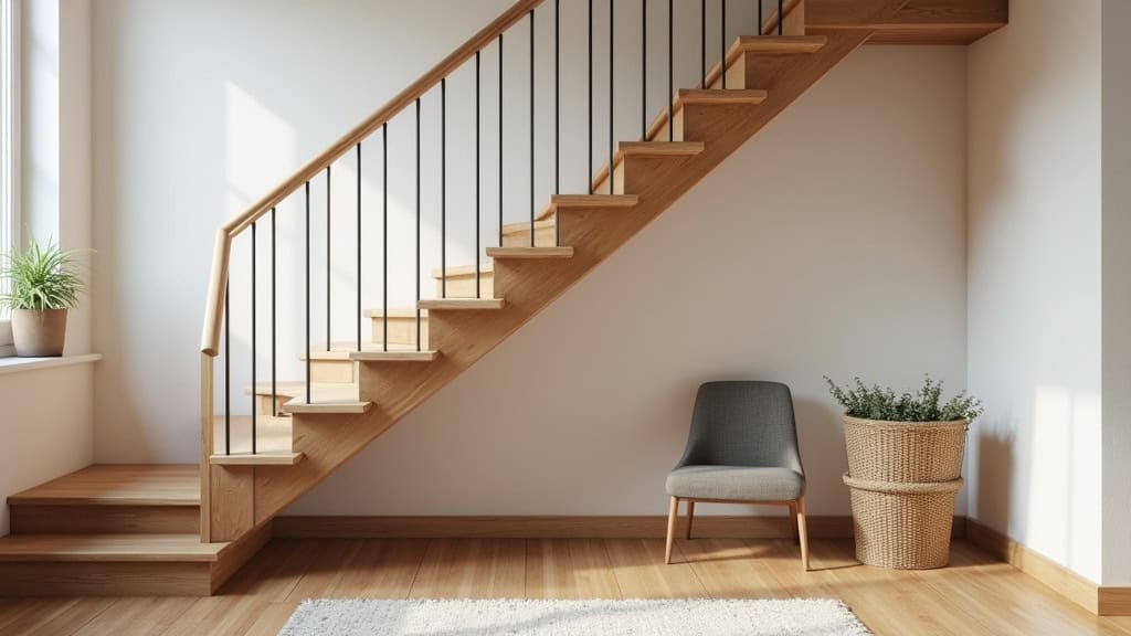 Monte escalier en colimaçon en fonctionnement dans une maison typique de La Couronne